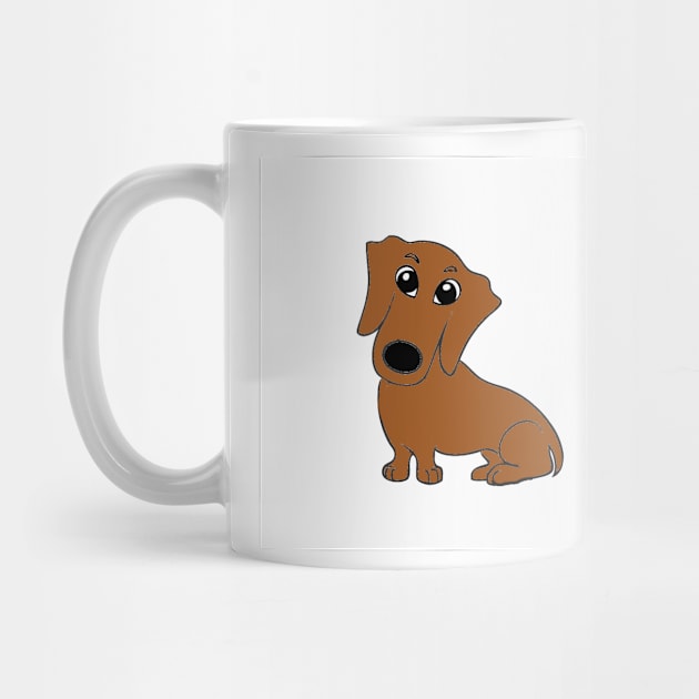 Dachshund red cartoon by Wanderingangel